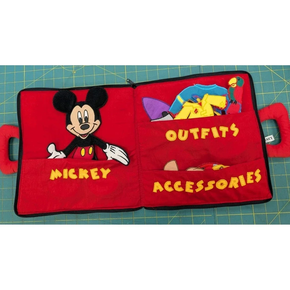 Pockets of Learning Children's Press N' Dress Mickey Zip Book Double Handles Red